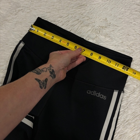 Adidas Women's High Rise 3-Stripes Aeroready black Leggings size small - Picture 5 of 13